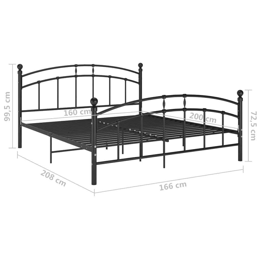 Bettgestell Grau Metall 90x200 cm