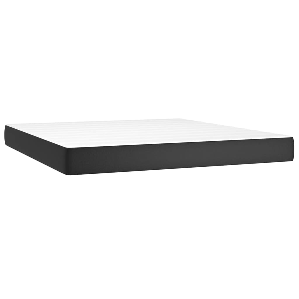 Taschenfederkernmatratze Mittel Schwarz 80x200x20 cm Kunstleder