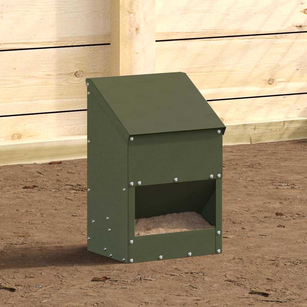 Hühnerfütterer Schwarz 21 x 16 x 33 cm Kaltgewalzter Stahl