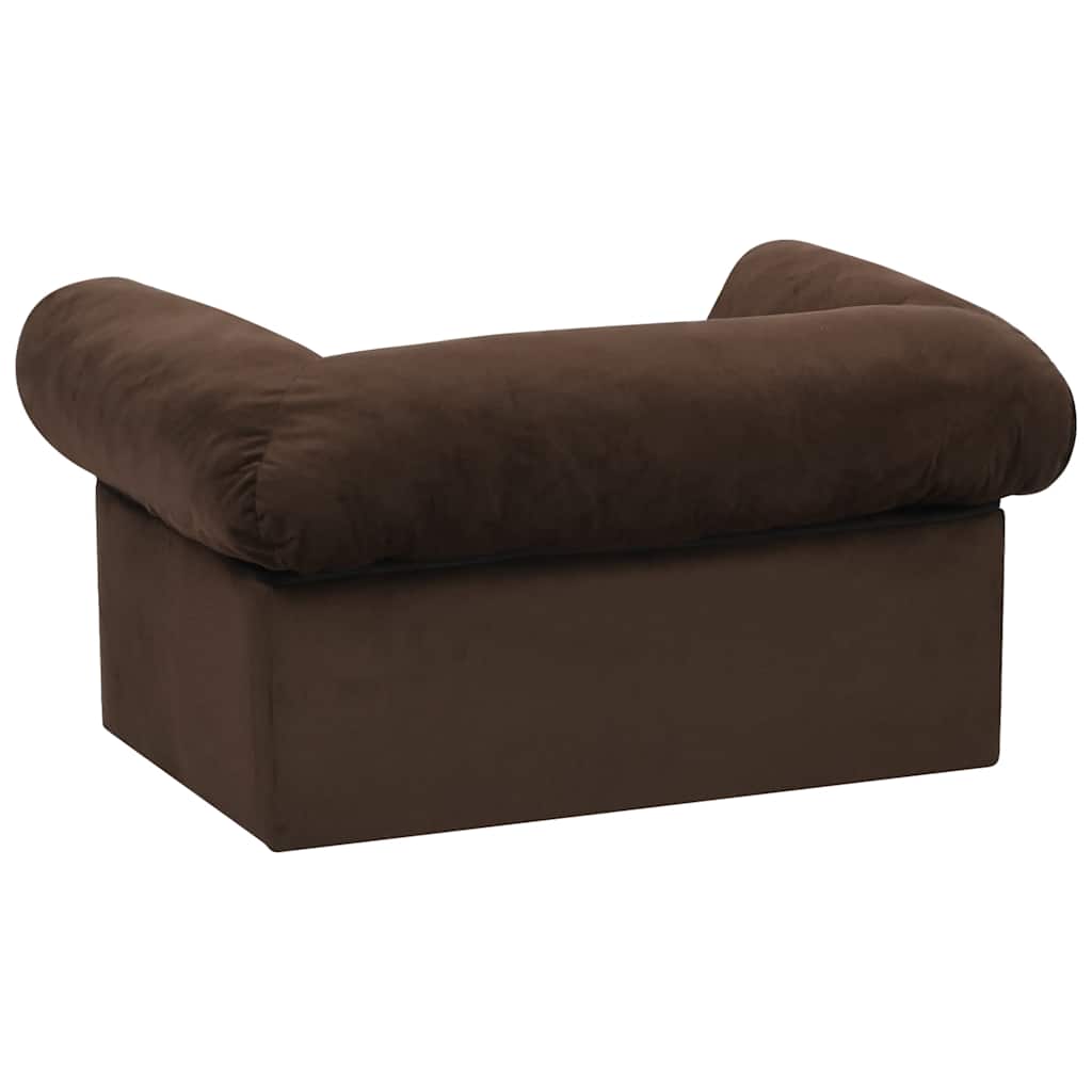 Hundesofa mit Schublade Dunkelgrau 75x50x38 cm Plüsch