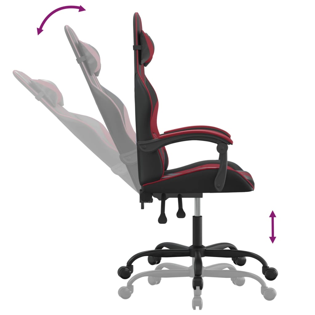 Gaming-Stuhl Drehbar Schwarz und Blau Kunstleder