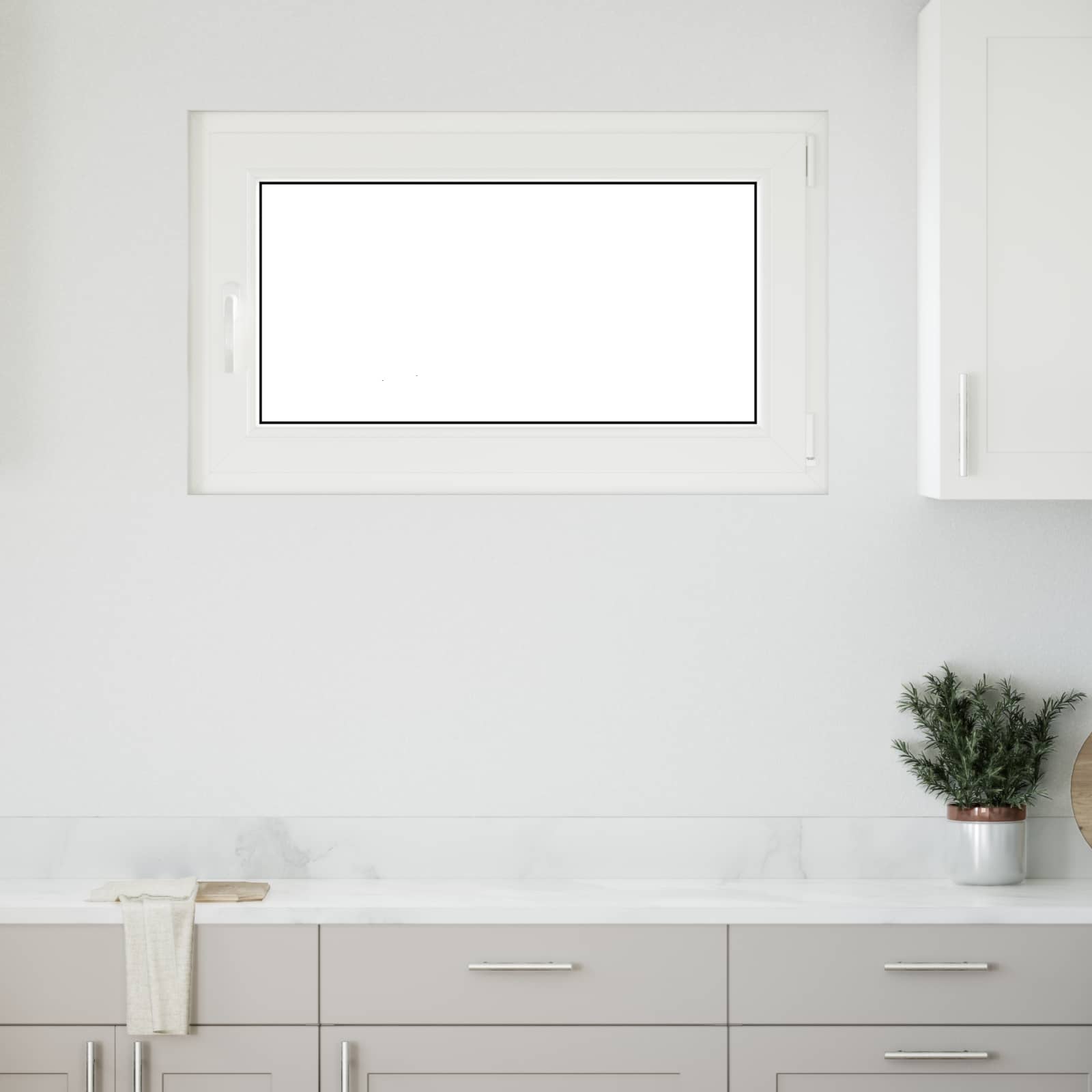 Kellerfenster RISOR 50 x 50 cm PVC und Glas Weiß