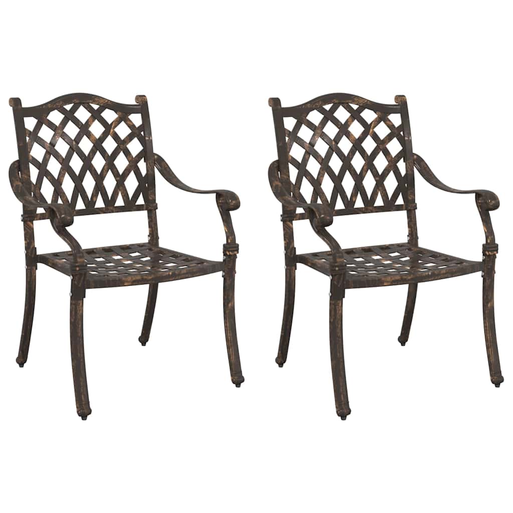 Gartenstuhl 2 pcs Bronze 56 x 55 x 92,5cm Aluminium