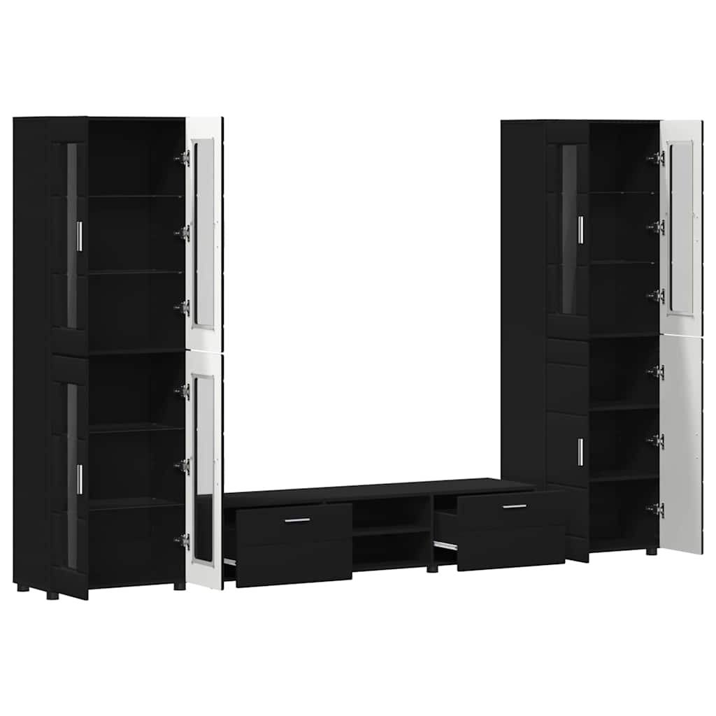 Highboard mit Regal FLORIN Weiß 60 x 35 x 182 cm Holzwerkstoff