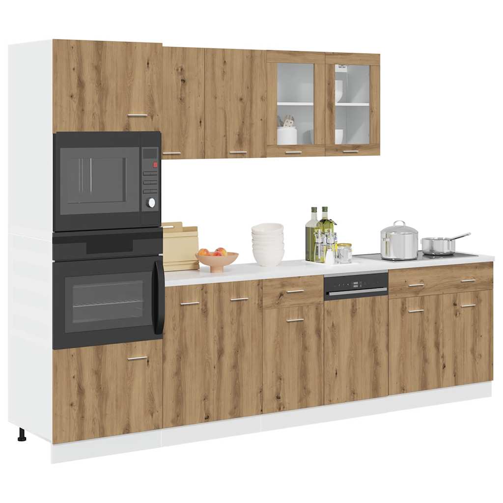 7-tlg. Küchenzeile Lyon Weiß Holzwerkstoff