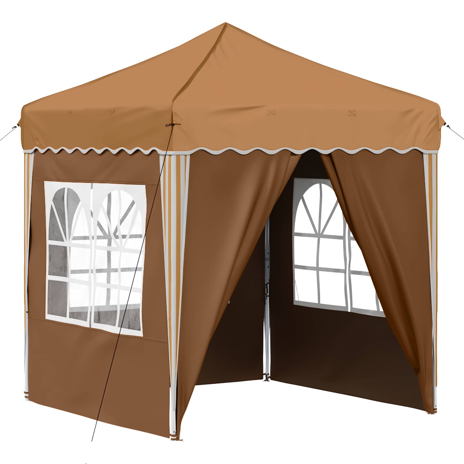 Pop-up Partyzelt 195 x 195 x 245 cm Creme Oxford-Stoff