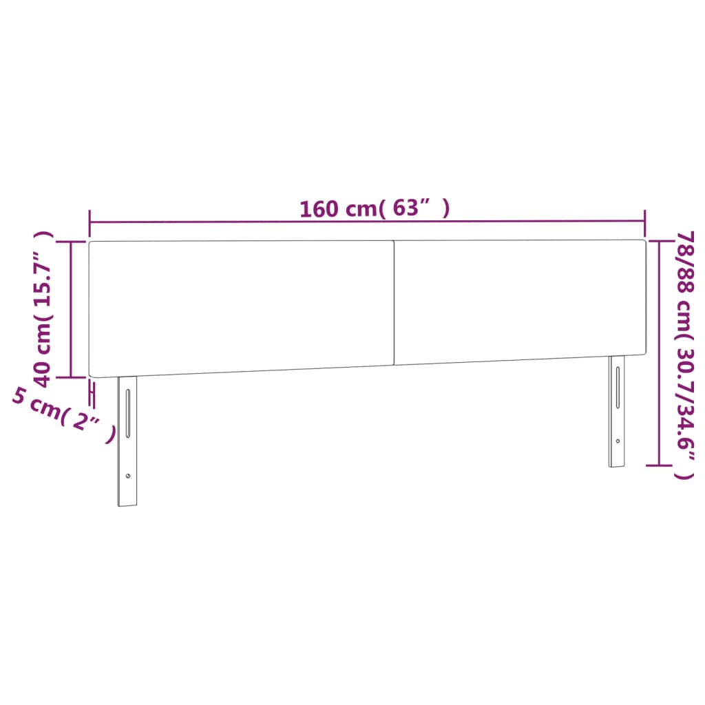Kopfteil Hellgrau 80x5x118/128 cm Samt