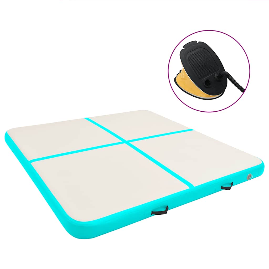 Aufblasbare Gymnastikmatte mit Pumpe 300×100×10 cm PVC Rosa