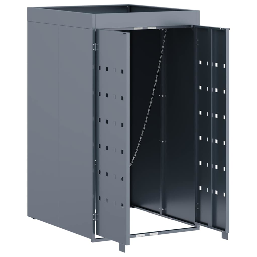 Mülltonnenbox für 2 Tonnen Schwarz 138x79x117 cm Stahl