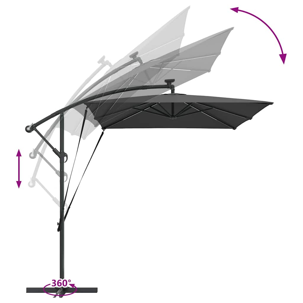 Sonnenschirm Sand 294 x 200 x 270 cm Polyester und Aluminium
