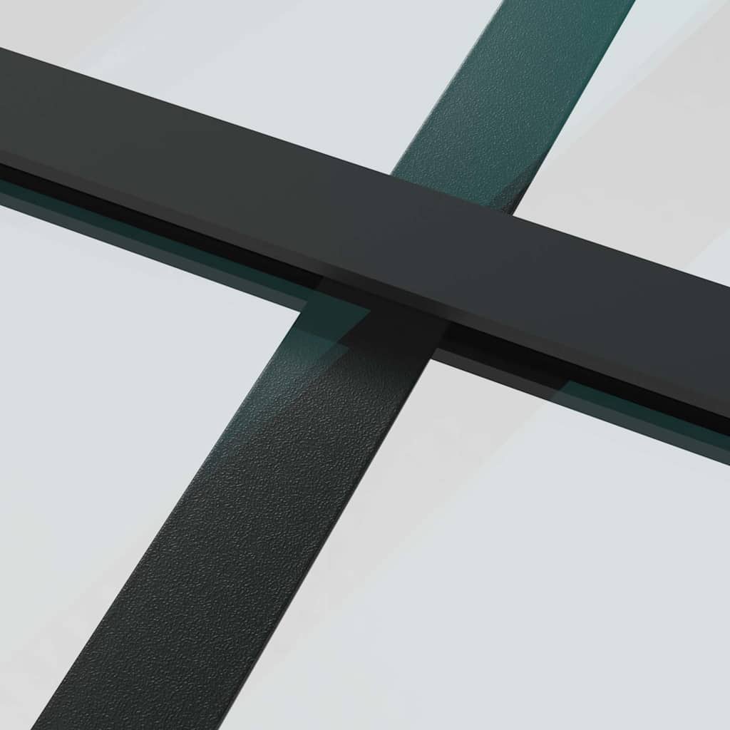 Schiebetür 3-teilig ESG-Glas und Aluminium 76x205 cm Schwarz