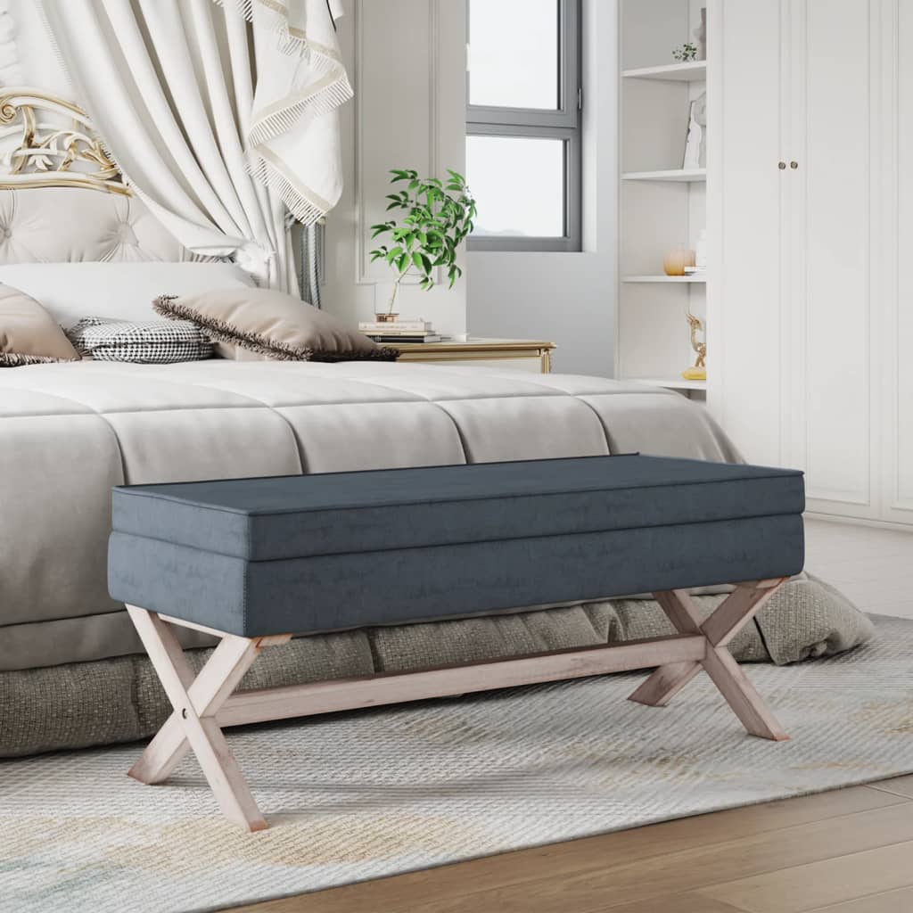 Hocker mit Stauraum Dunkelgrau 45x45x49 cm Stoff