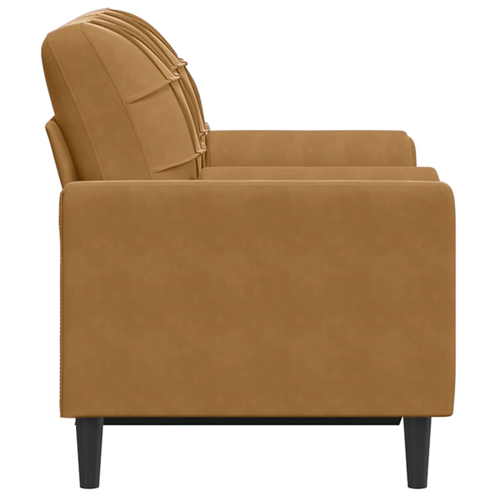 2-Sitzer-Sofa mit Zierkissen Hellgrau 120 cm Samt