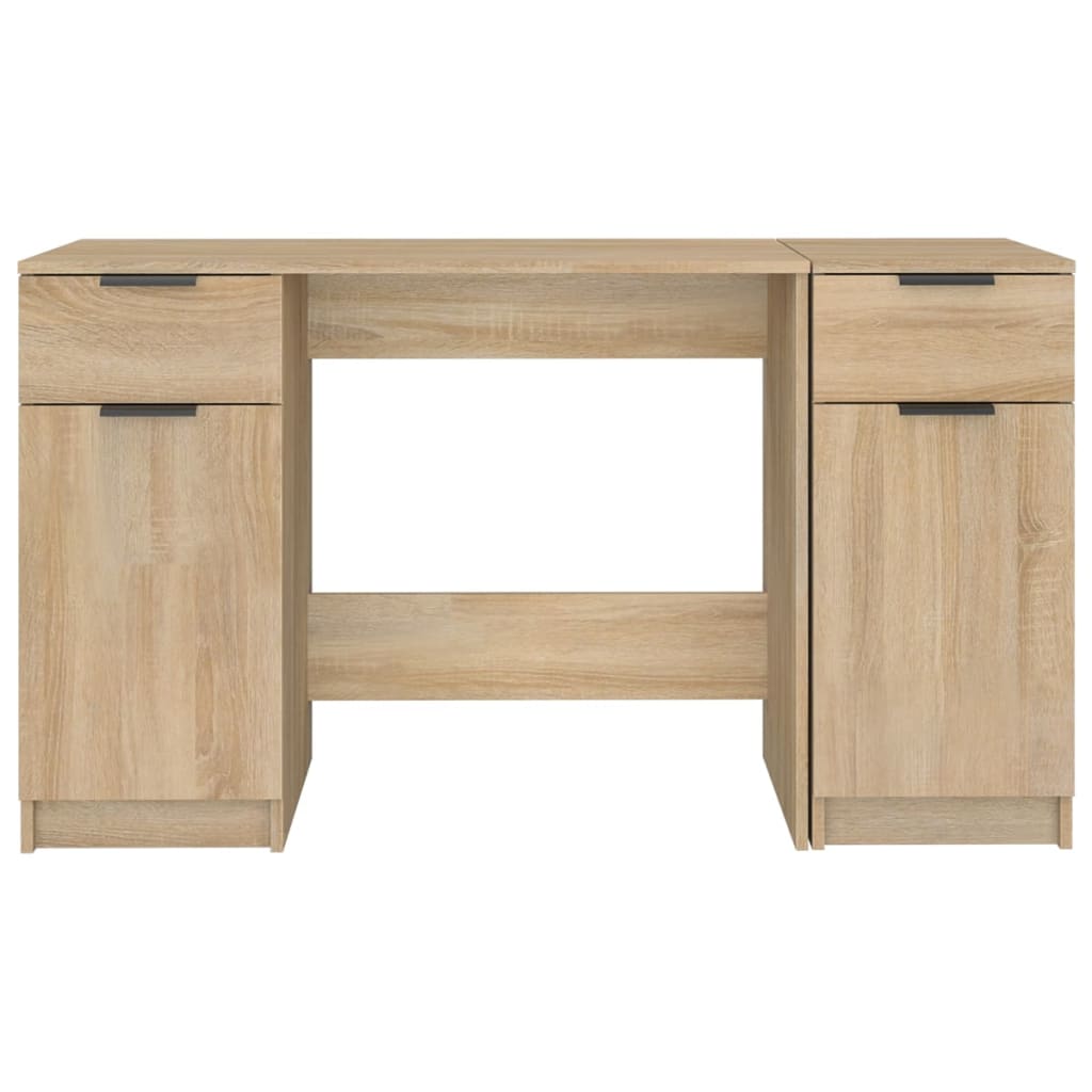 Schreibtisch mit Beistellschrank Weiß Holzwerkstoff