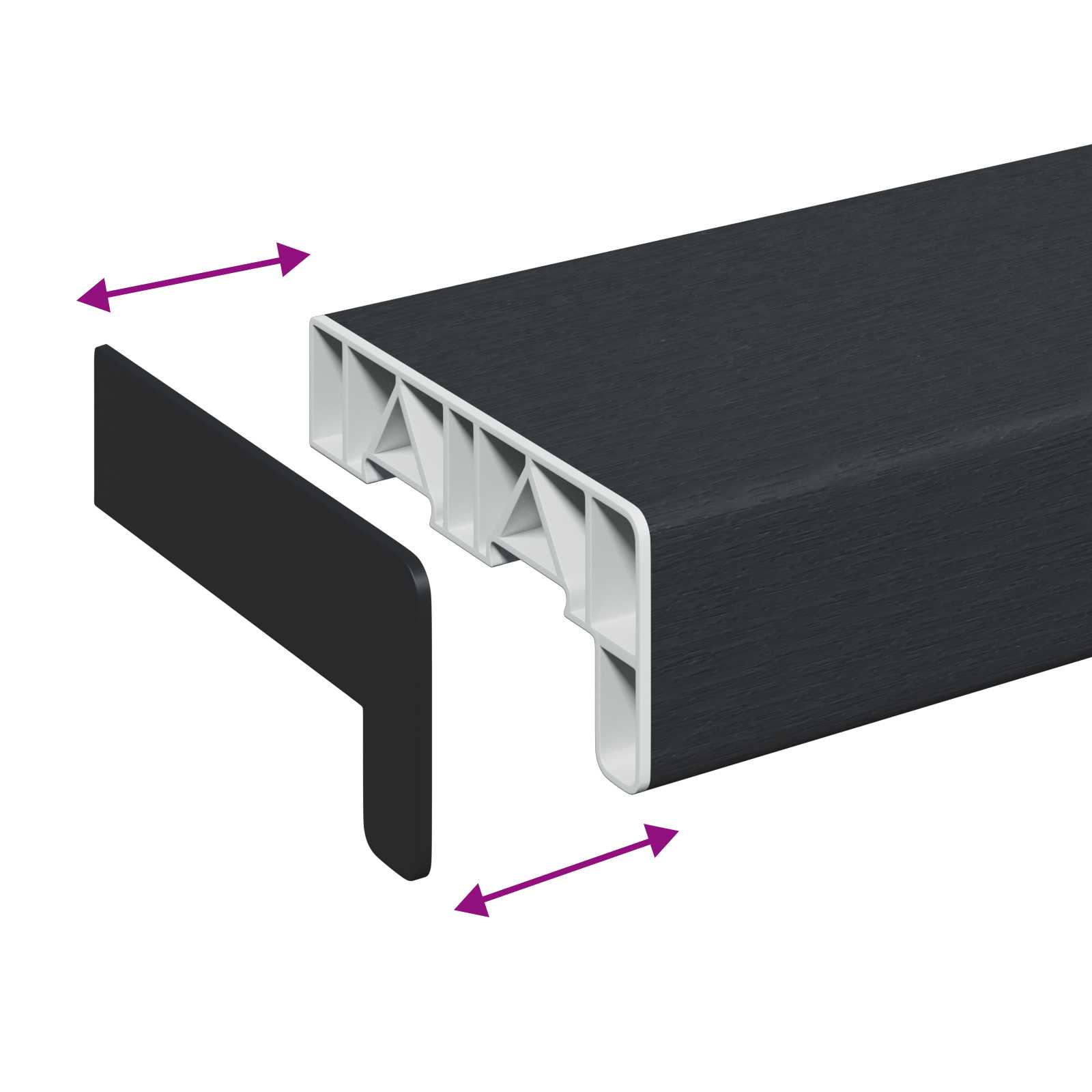 Fensterbank Weiß 60 x 10 x 4,5 cm PVC
