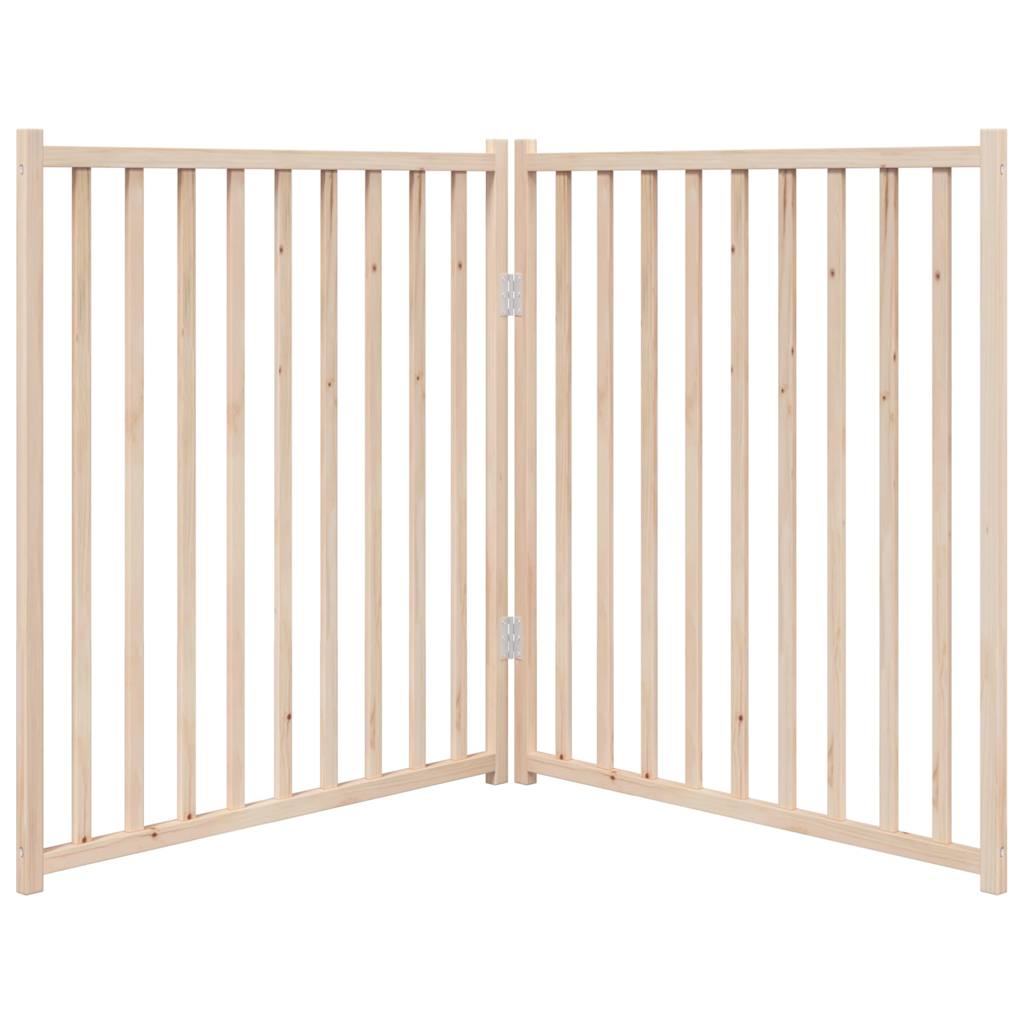 3-tlg. Hundetor Faltbar 150 cm Massivholz Tanne
