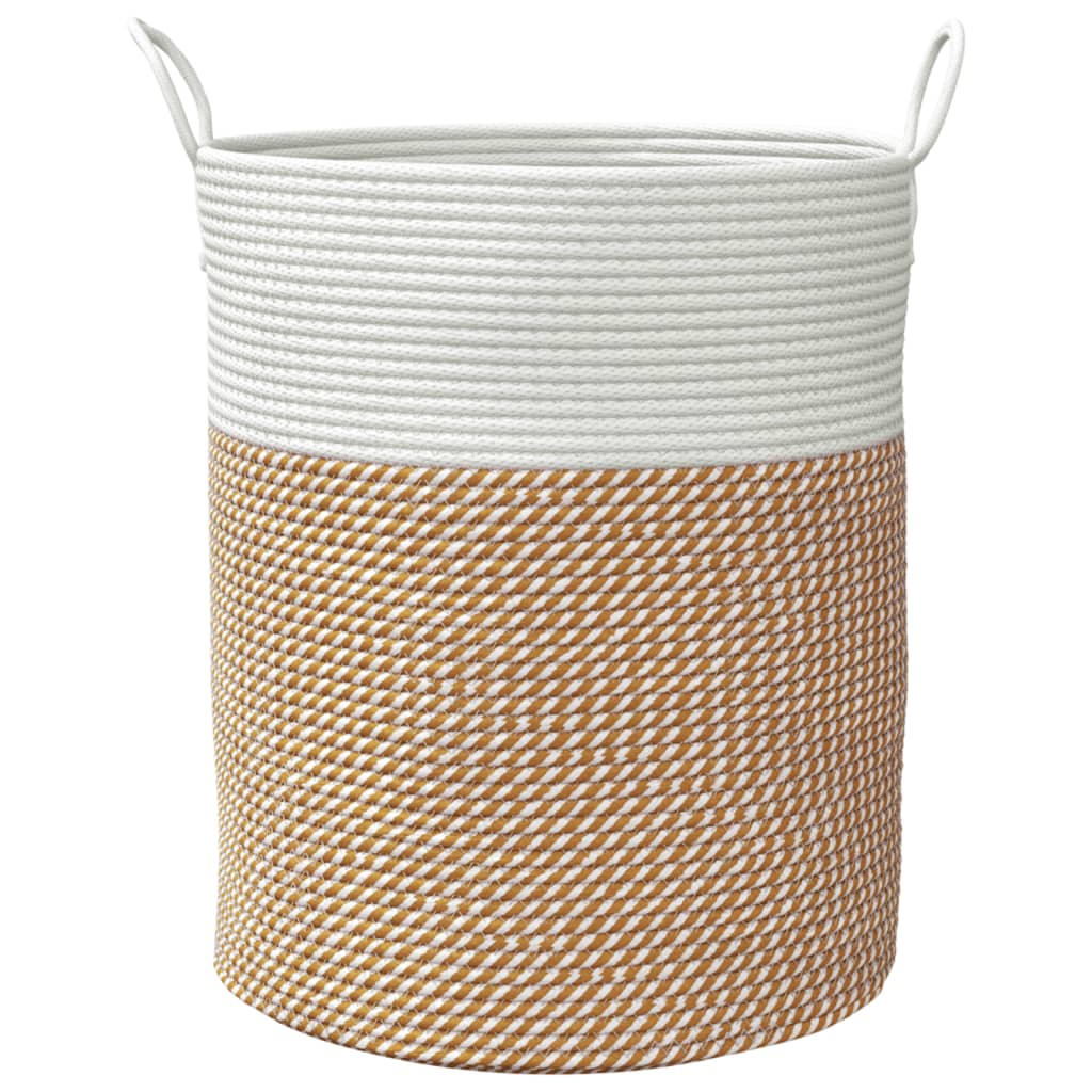 Aufbewahrungskorb Grau und Weiß Ø38x46 cm Baumwolle