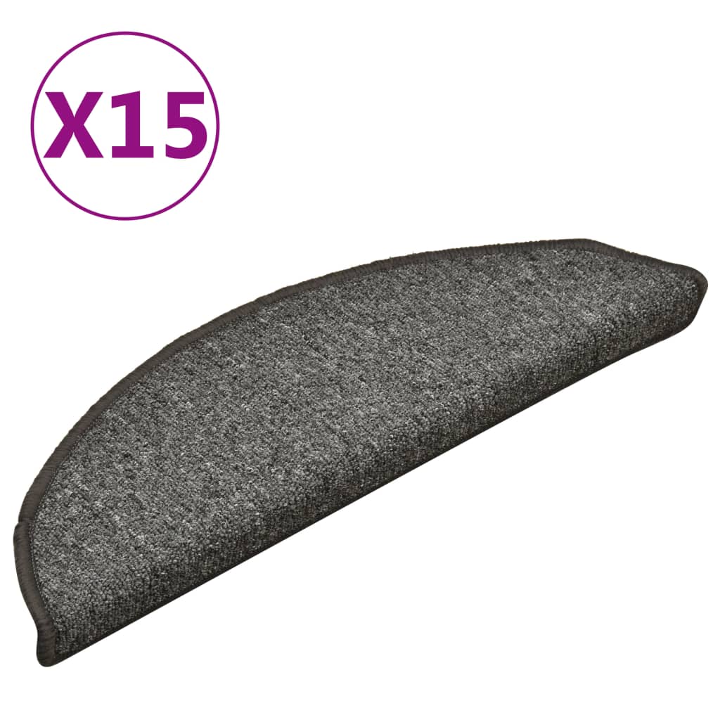 Stufenmatten 15 Stk. 56x17x3 cm Anthrazit Halbrund