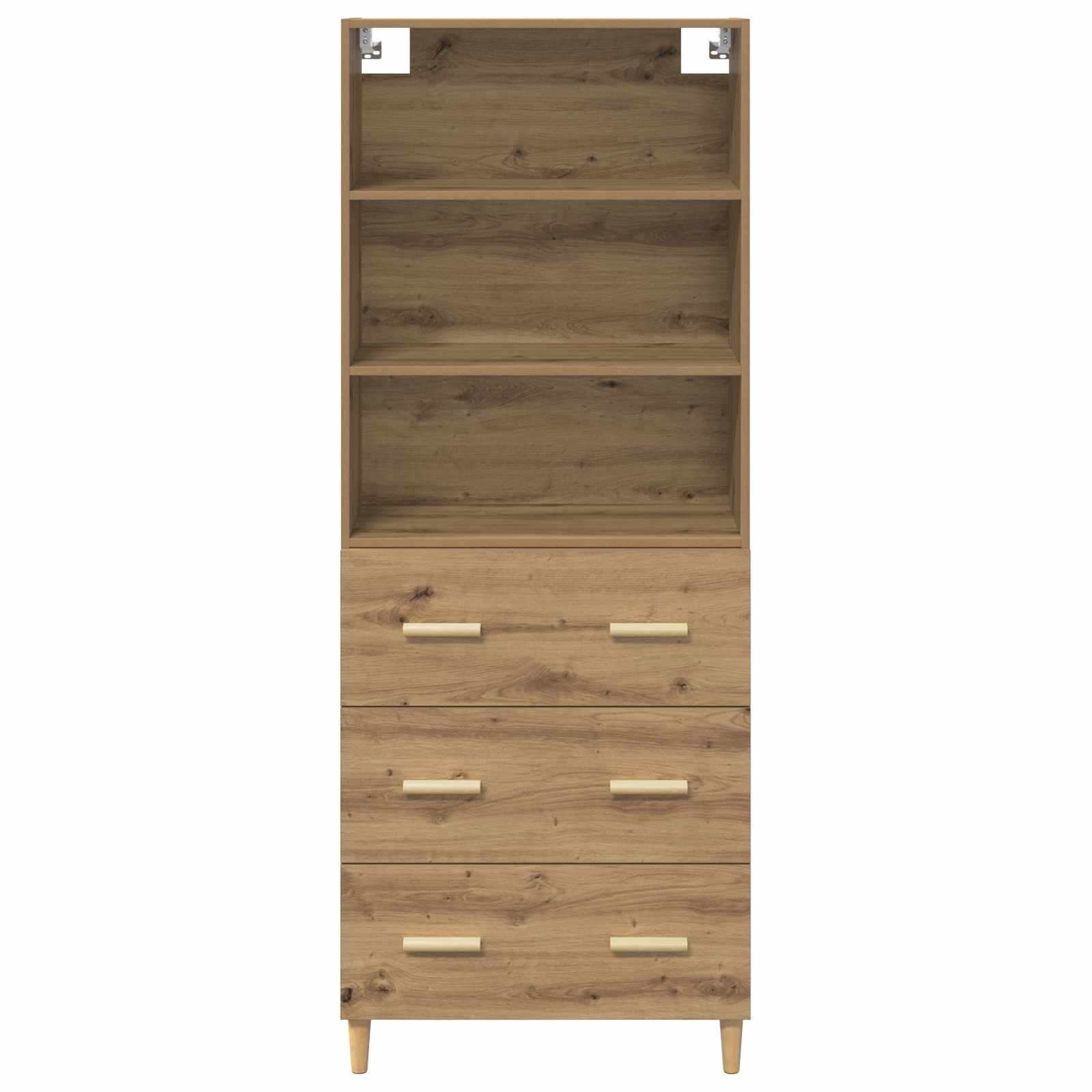 Highboard Altholz 69,5 x 32,5 x 180 cm Holzwerkstoff