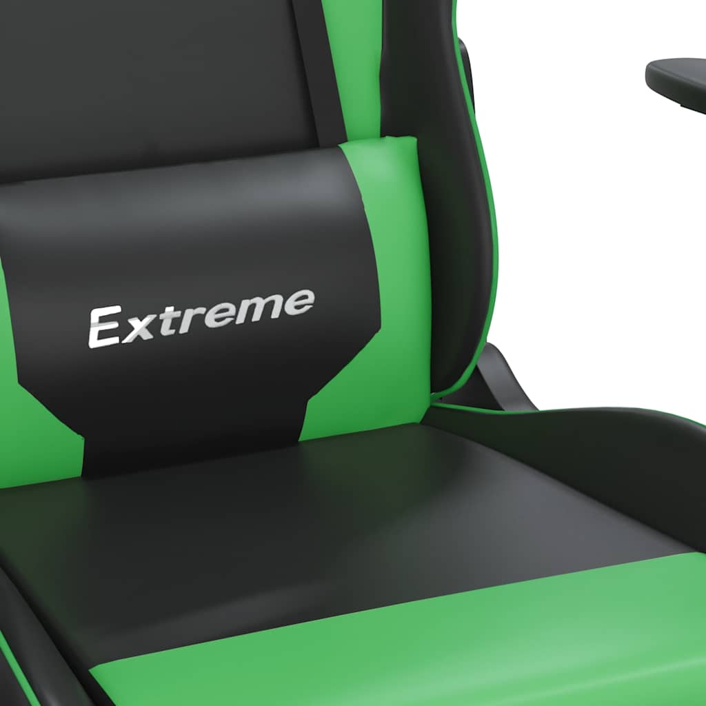 Gaming-Stuhl mit Massagefunktion Schwarz und Blau Kunstleder