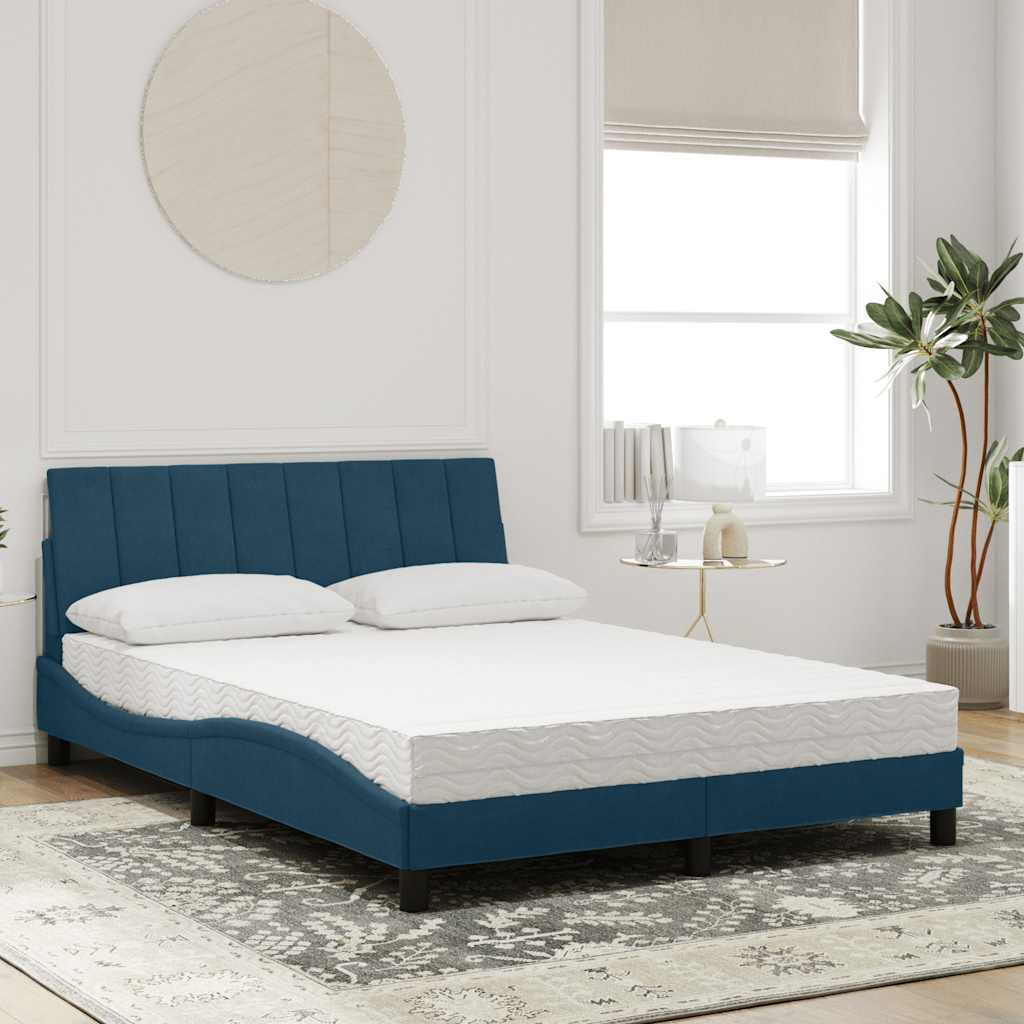 Bett mit Matratze "Hanko" Hellgrau 80x200 cm Samt