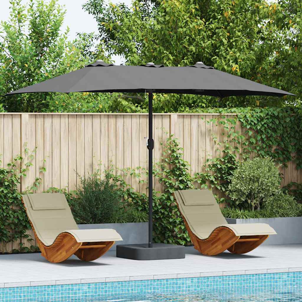 Garten-Sonnenschirm Sand 385 x 209 x 244 cm Polyester und Stahl