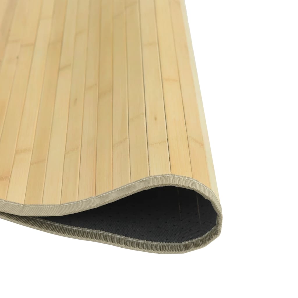 Teppich Rund Schwarz 60 cm Bambus