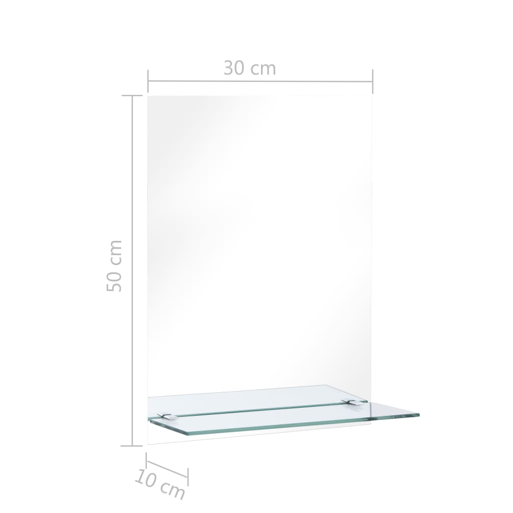 Wandspiegel mit Regal 20×40 cm Hartglas
