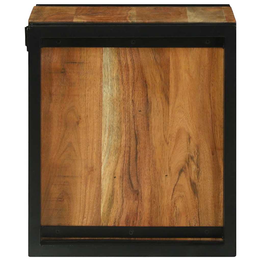 Weinregal Braun und Schwarz 35 x 35 x 39 cm Massivholz Mango