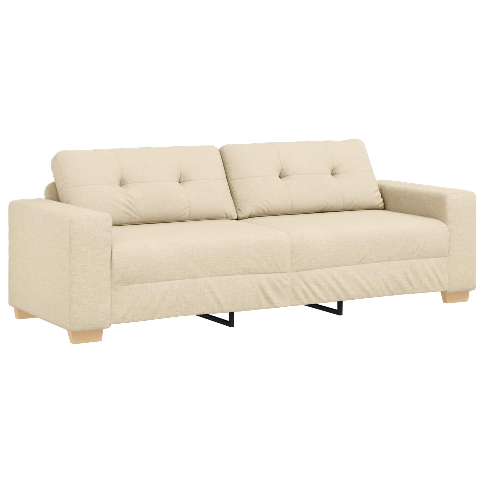 2-teiliges Sofa-Set mit Kissen, hellgrauer Stoff