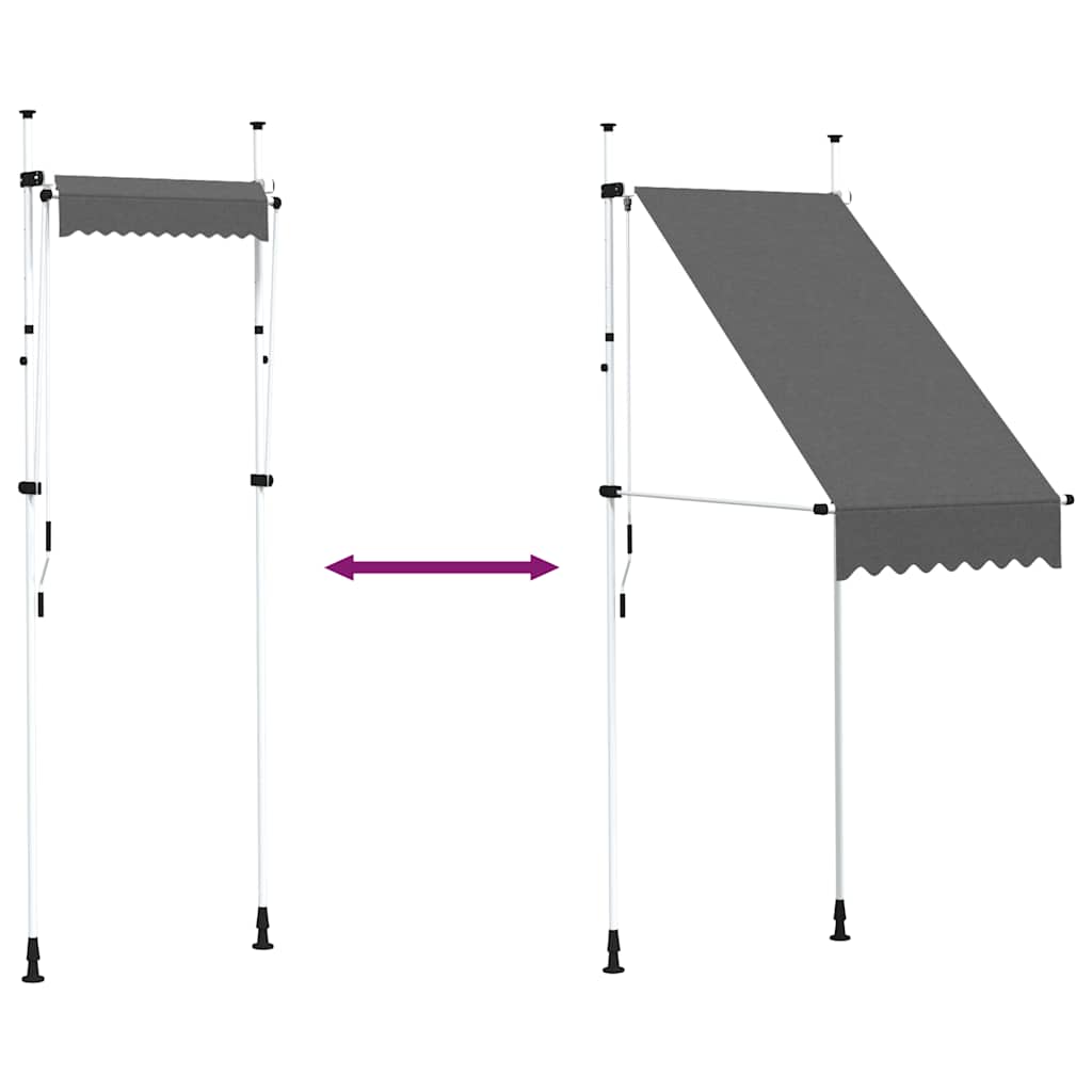 Einziehbare Markise Handbetrieben 150 cm Anthrazit