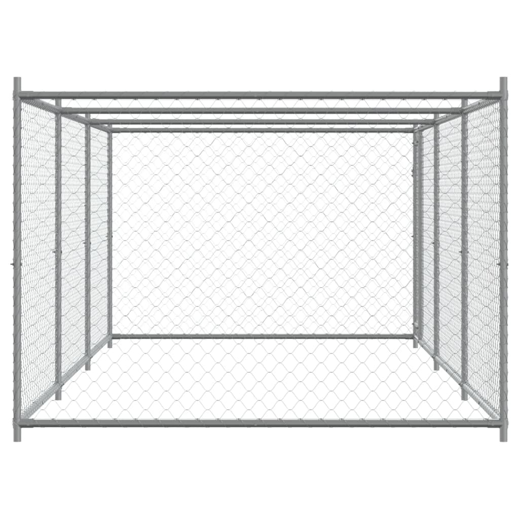 Hundezwinger mit Tür Grau 2x2x1,5 m Verzinkter Stahl