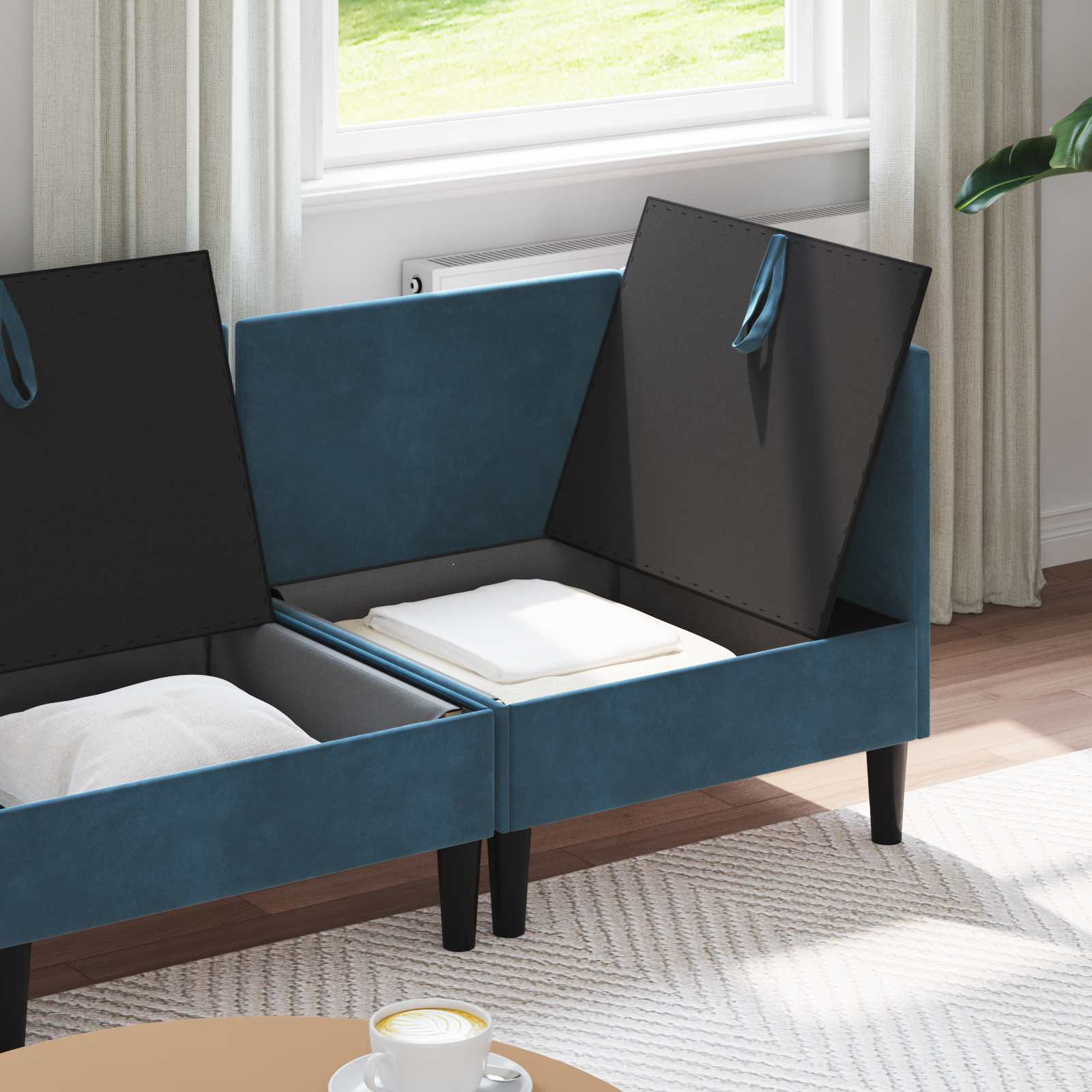 Wohnzimmergarnitur mit Kissen mit Speicher 3 pcs Hellgrau Samt