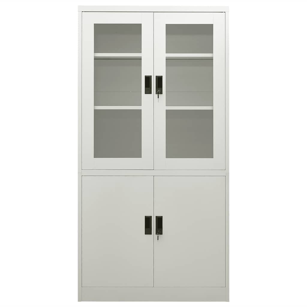 Büroschrank Weiß 90x40x180 cm Stahl