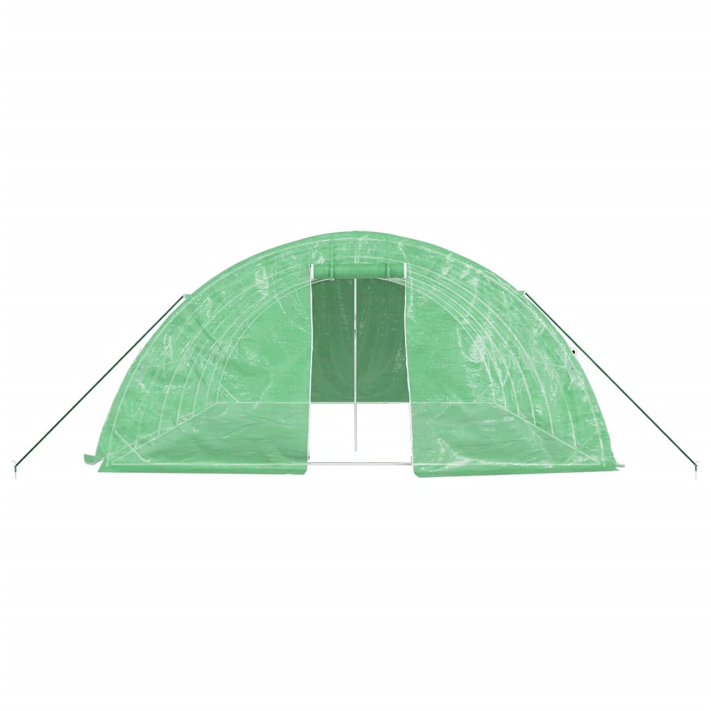 Gewächshaus mit Stahlrahmen Weiß 40 m² 8x5x2,3 m