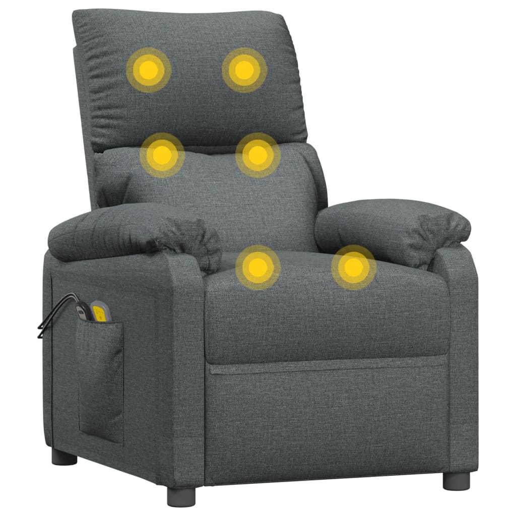 Massagesessel Elektrisch Schwarz Stoff