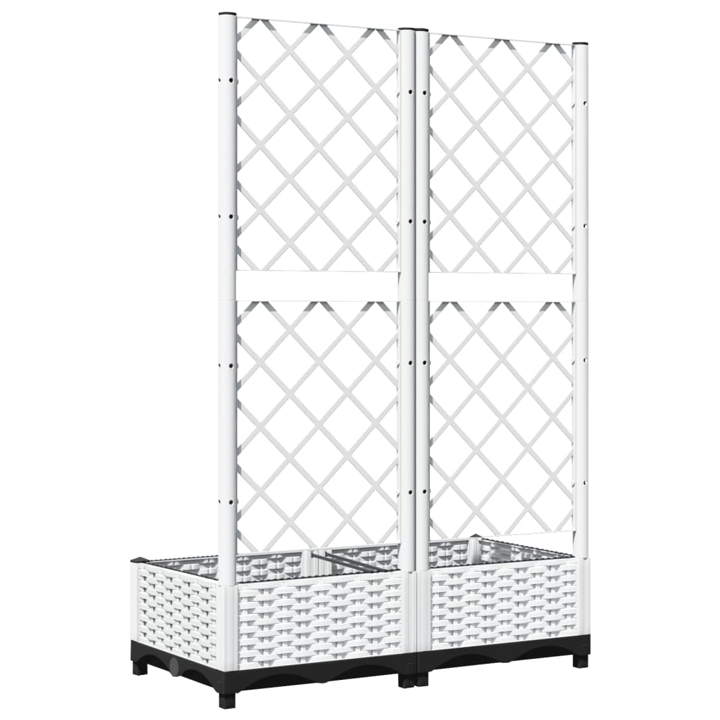 Pflanzkübel mit Rankgitter Hellgrau 40x40x121,5 cm PP