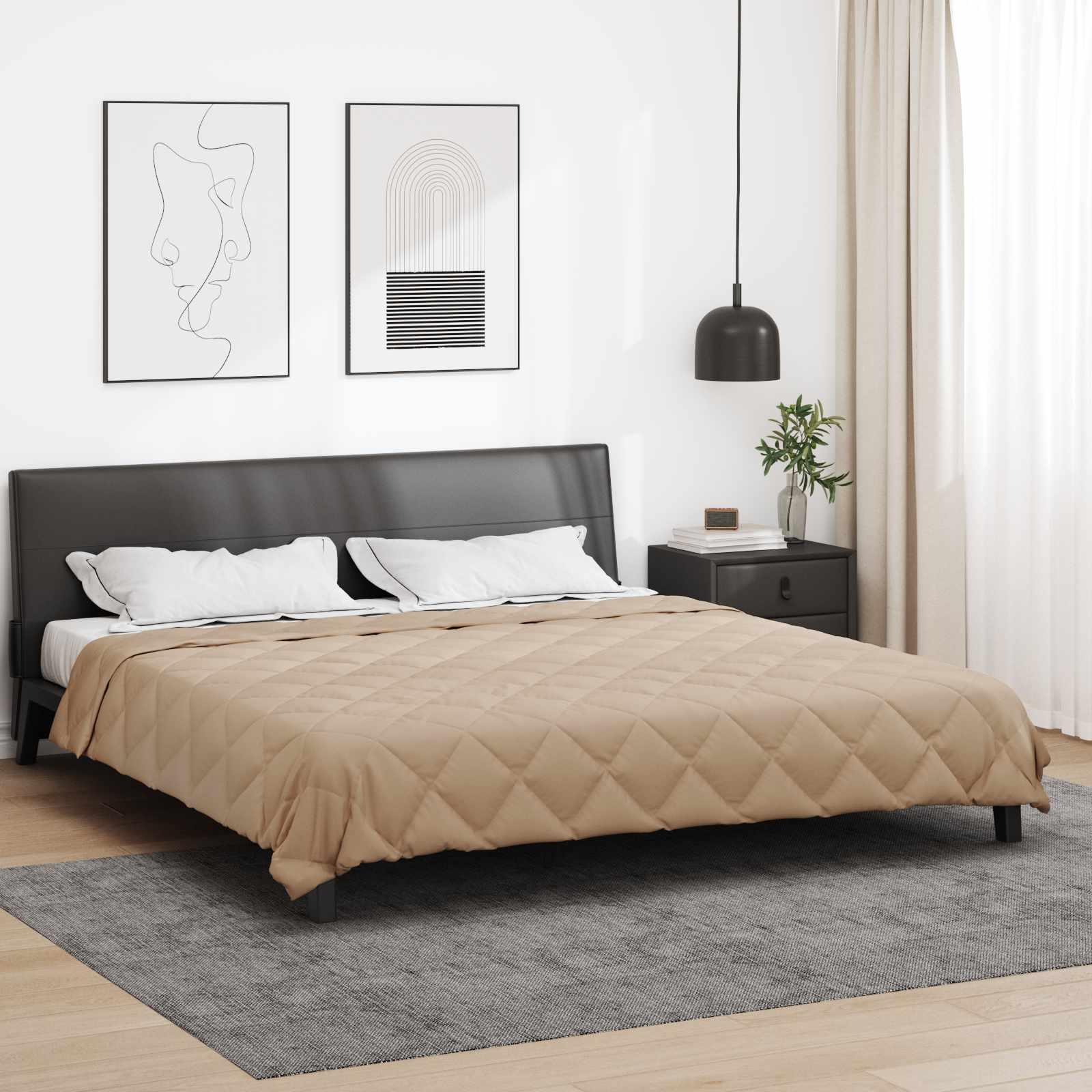 Ganzjahresbettdecke Anthrazit 135 x 200 cm Mikrofaser