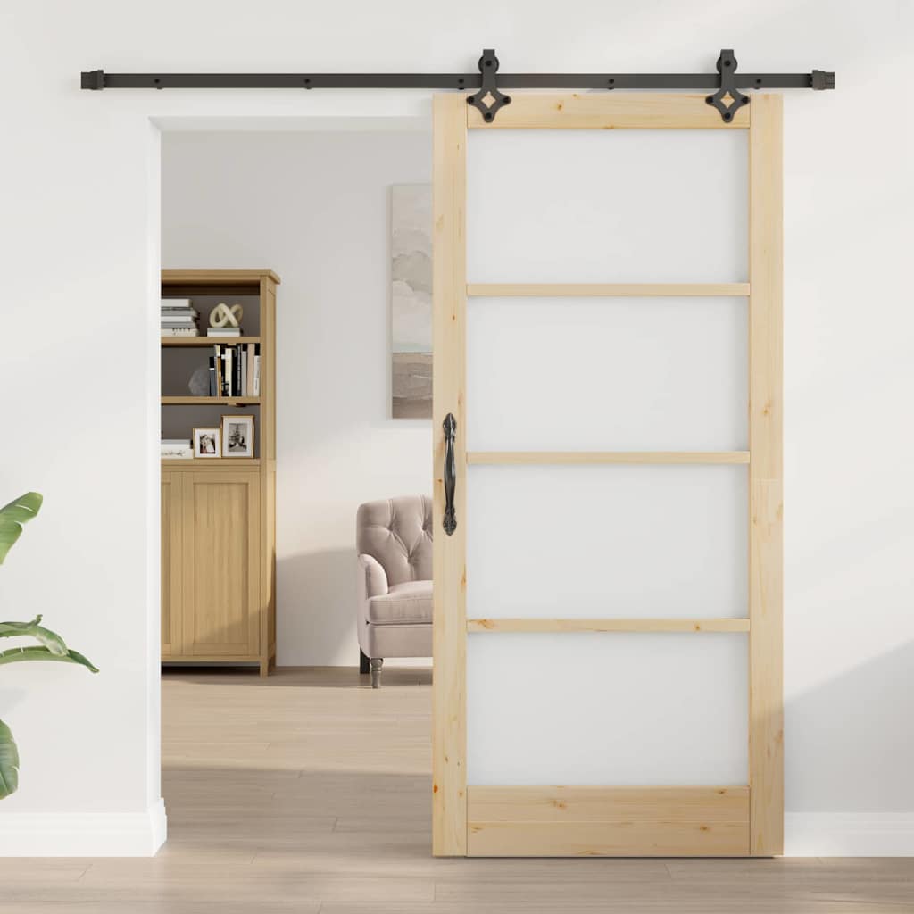 Schiebetür ORKDAL Natürlich und Schwarz 61 x 198,5 cm