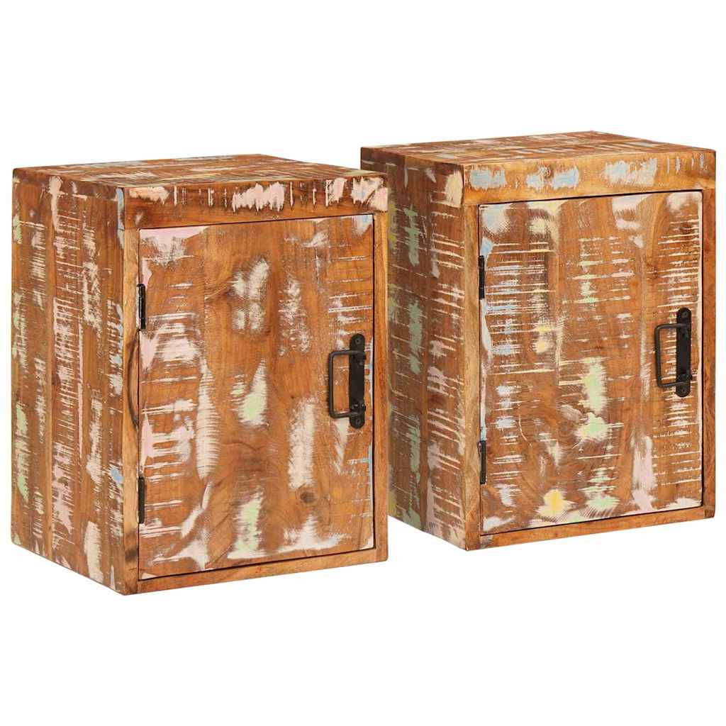 Nachttisch Braun 35 x 33 x 48 cm Massivholz Mango
