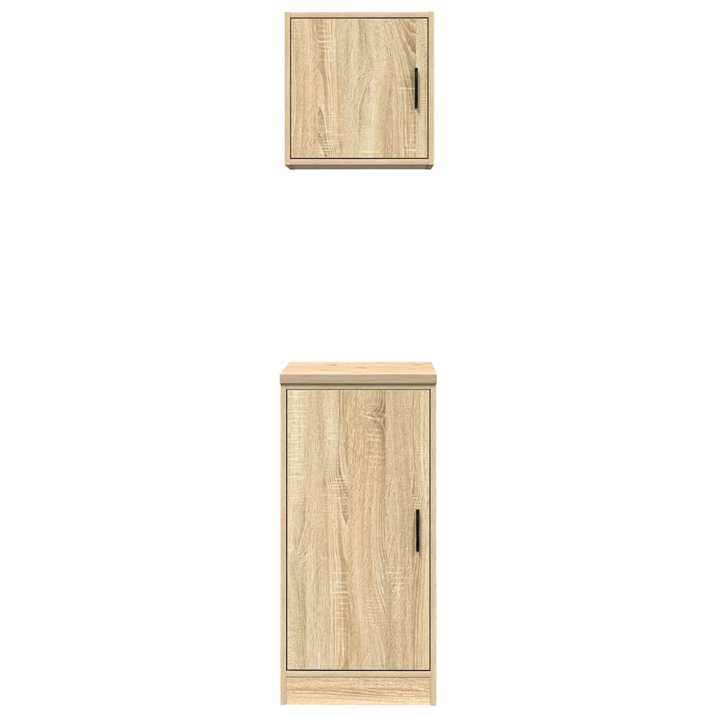Garagenschränke 2 Stk. Schwarz Holzwerkstoff
