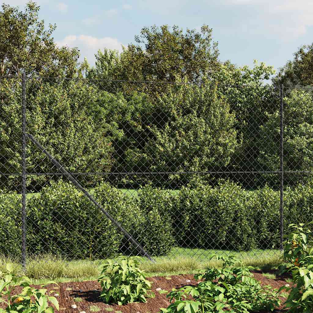 Maschendrahtzaun mit Bodenhülsen Grün 0,8x10 m
