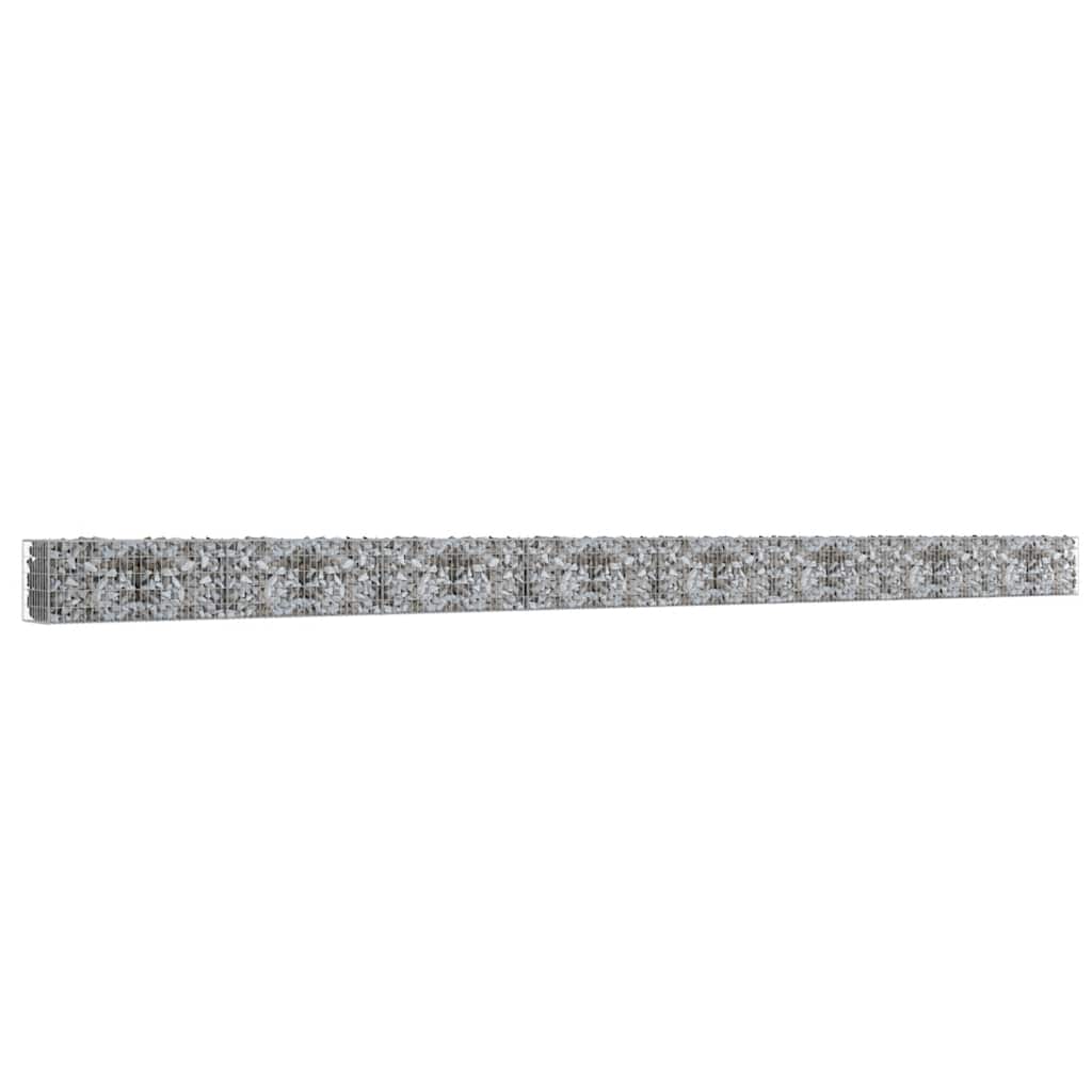 Gabionenwand mit Abdeckung Verzinkter Stahl 20×20×100 cm