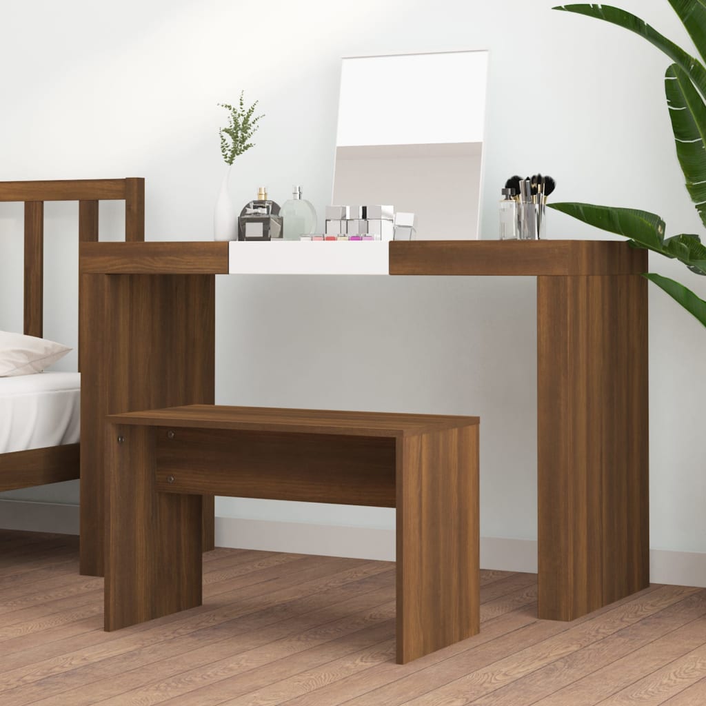 Schminkhocker Weiß 70x35x45 cm Holzwerkstoff