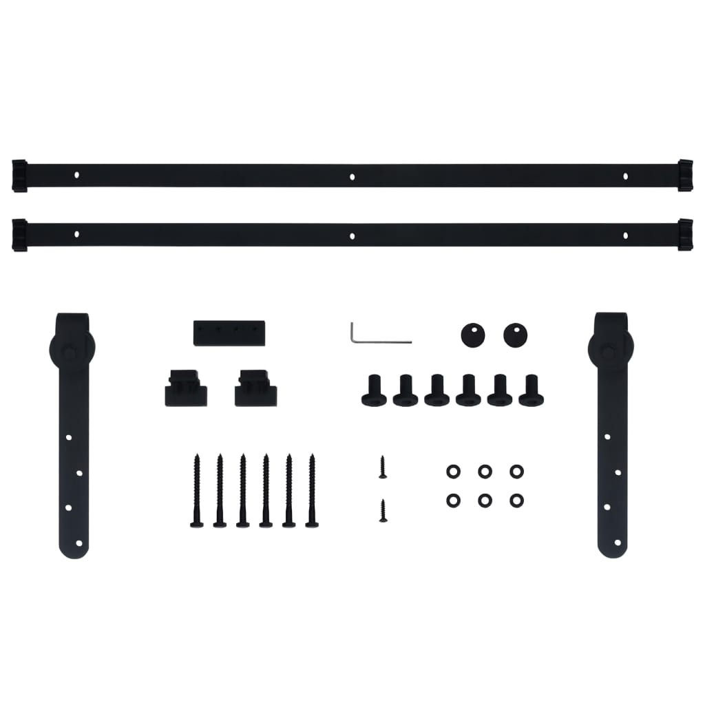Schiebetürbeschlag Set für Schranktüren 91 cm Karbonstahl
