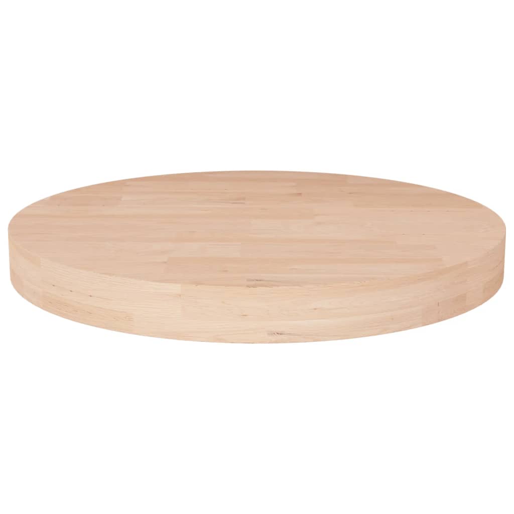 Runde Tischplatte Ø30x1,5 cm Unbehandeltes Massivholz Eiche