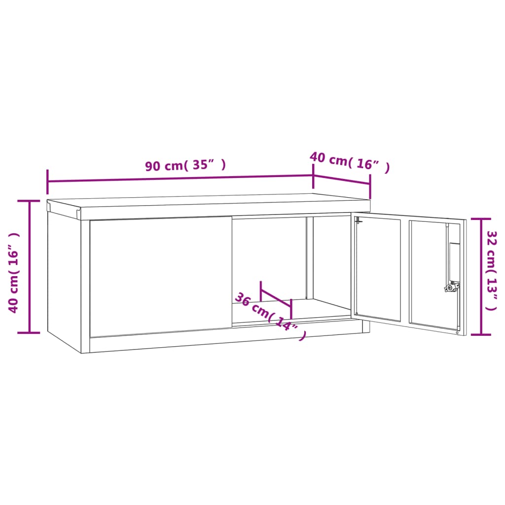 Aktenschrank Weiß 90x40x110 cm Stahl