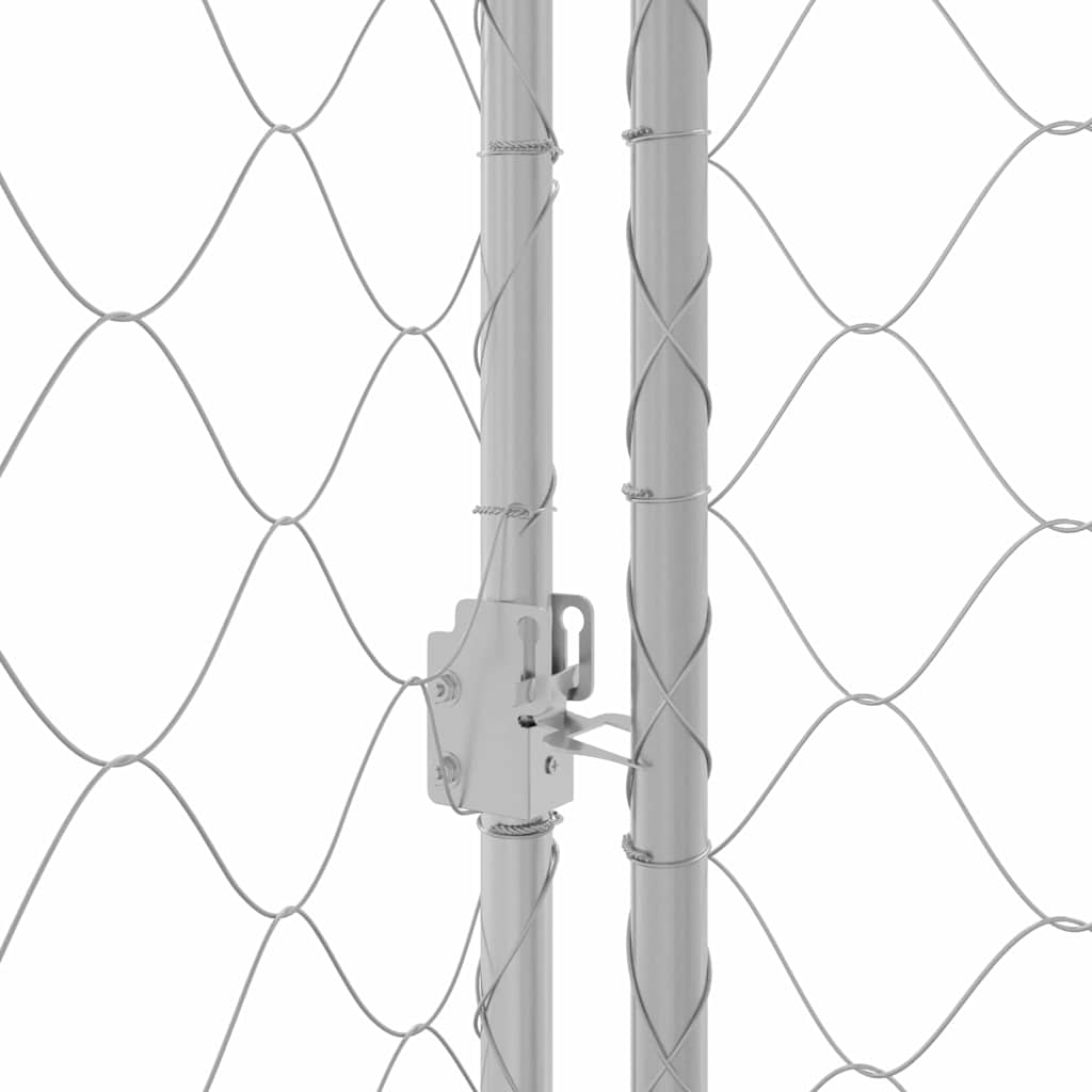 Hundezwinger mit Tür Grau 2x2x1,5 m Verzinkter Stahl