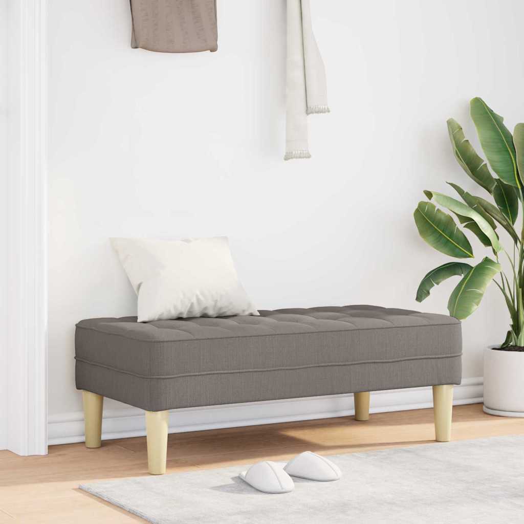 Bank mit Kissen Hellgrau 113 x 57 x 39 cm Stoff
