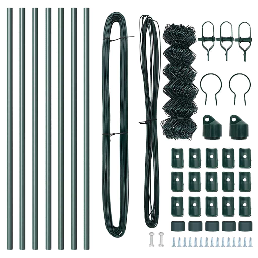 Outdoor Kettenglied-Zaun Erdfixierung 10 x 0,4 m Grün Netz